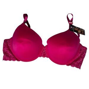 New Maidenform hot pink lace bra 40DD extra coverage